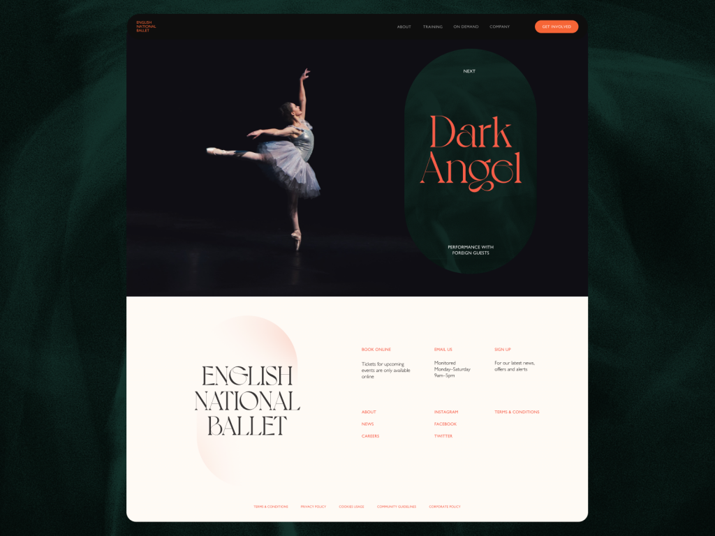 ballet company website tubik studio design