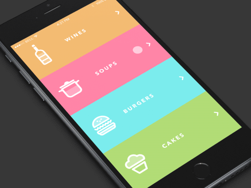 restaurant menu app interactions