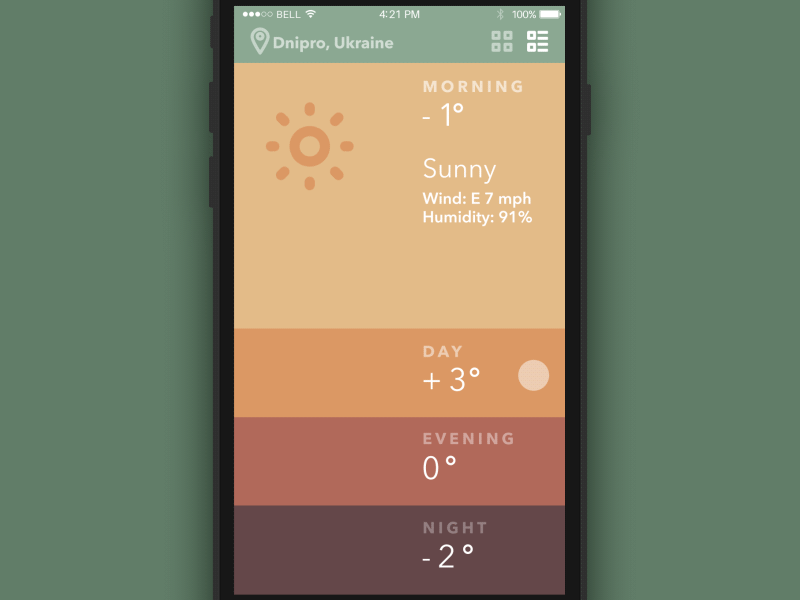 weather app design