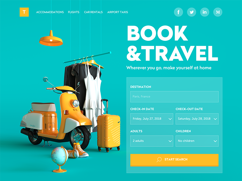 book and travel website tubik