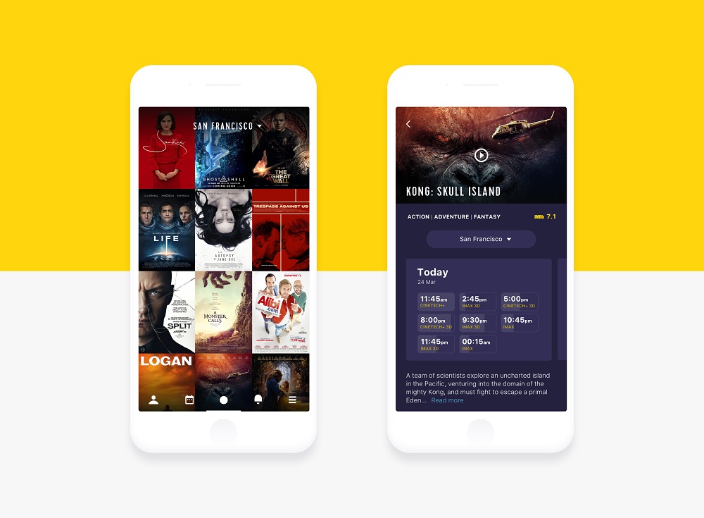 cinema app ui design tubik