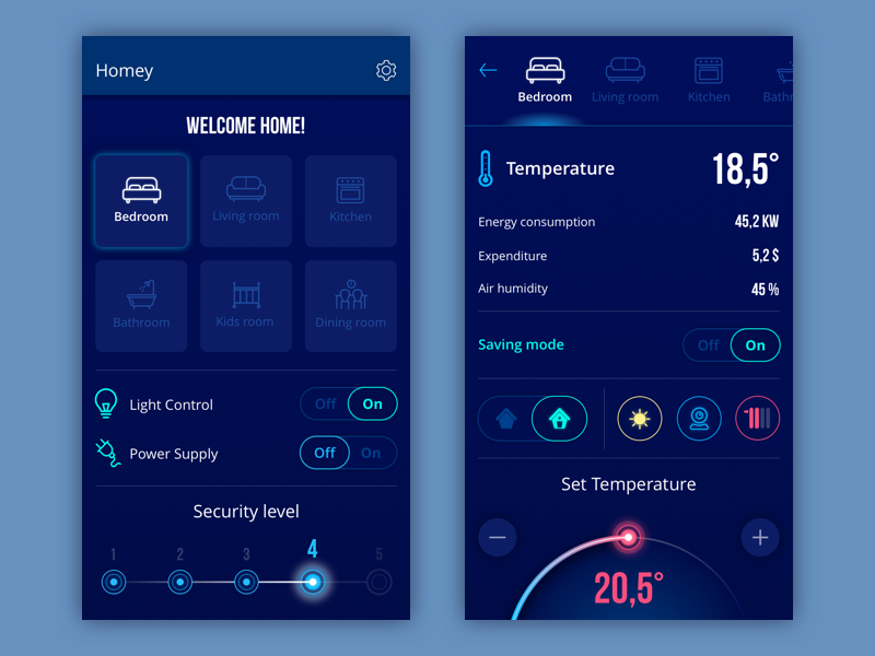 homey app ui design tubik