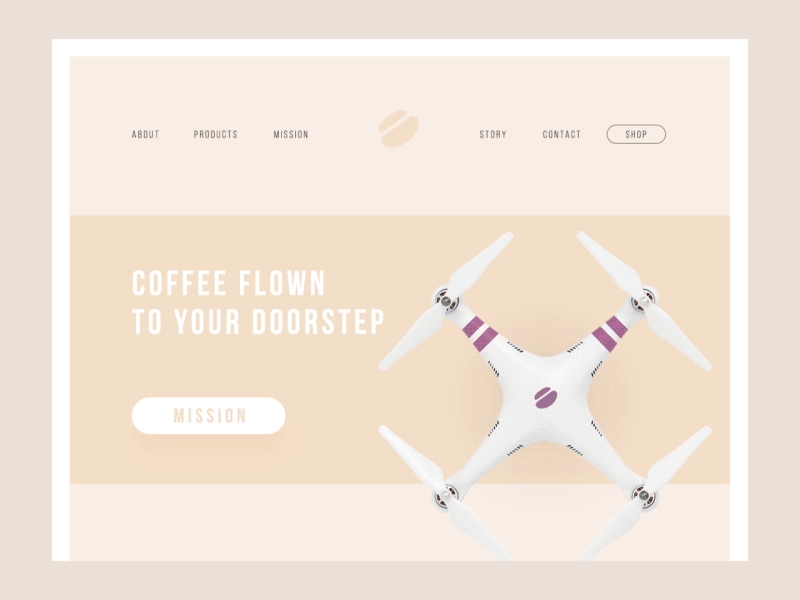 tubik studio coffee wings landing page design