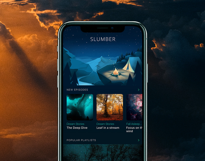 slumber app ui design