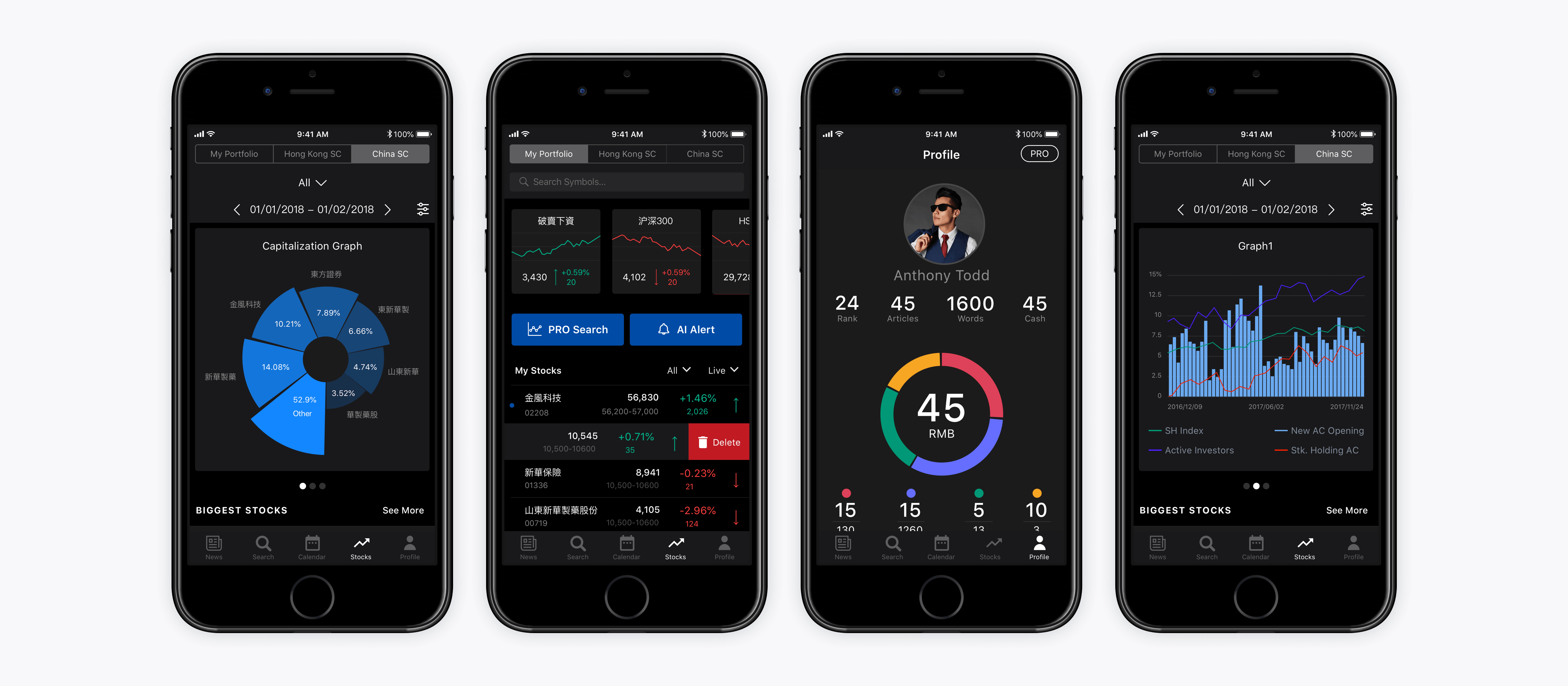 ui design mobile app bitex dark