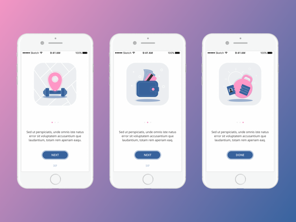 Onboarding fitness app UI-tubik