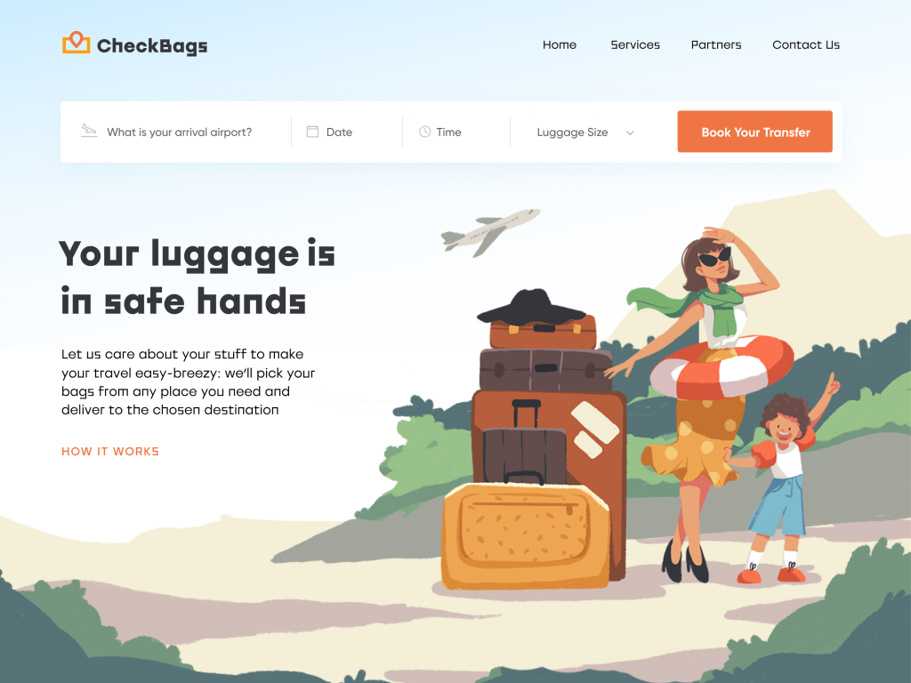luggage delivery service website_tubik