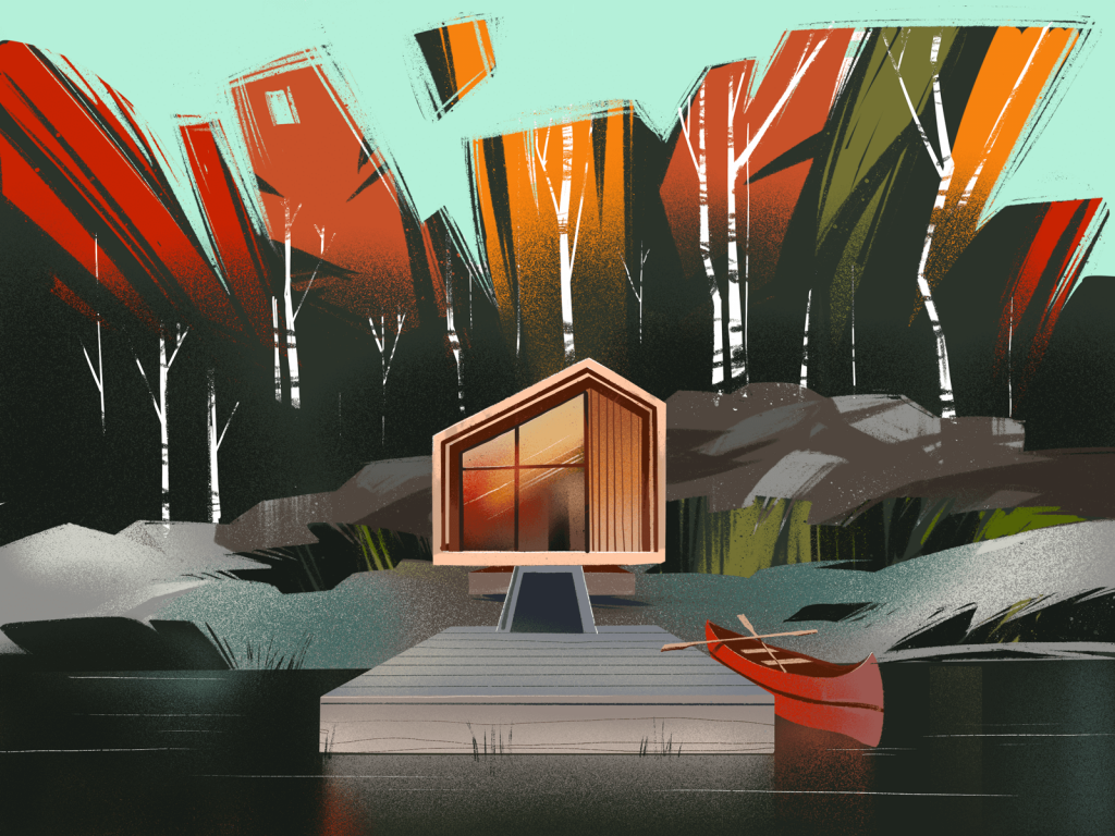 House in the woods illustration