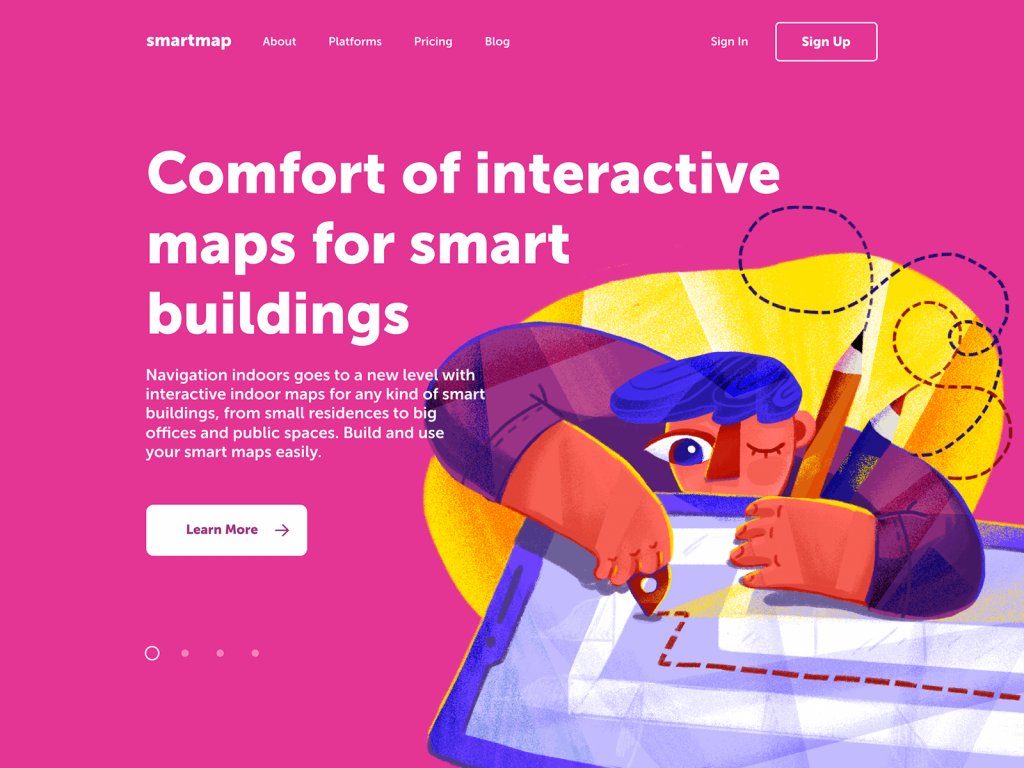 smartmap landing page design tubik