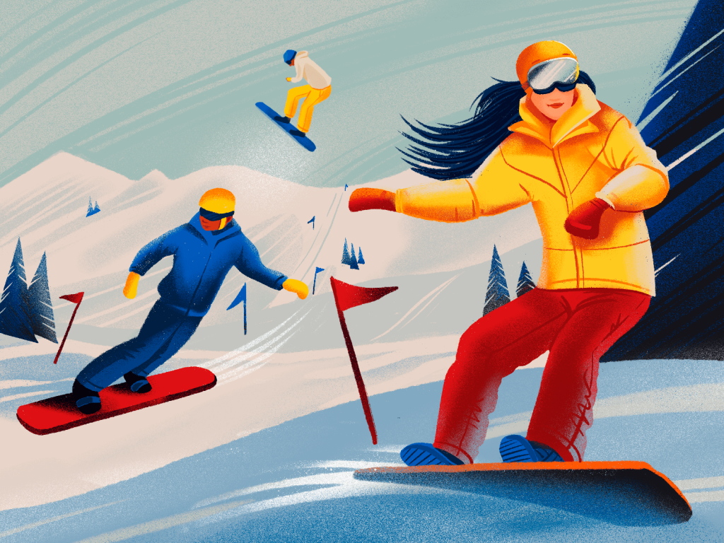 winter sports illustration tubikarts