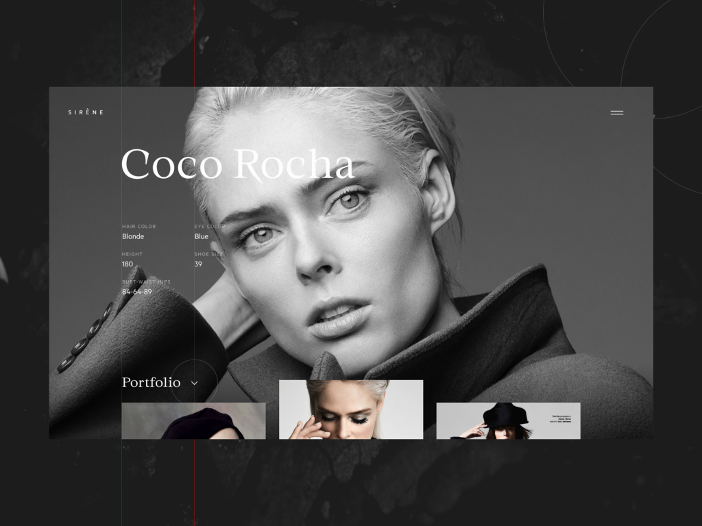 fashion portfolio website model_page