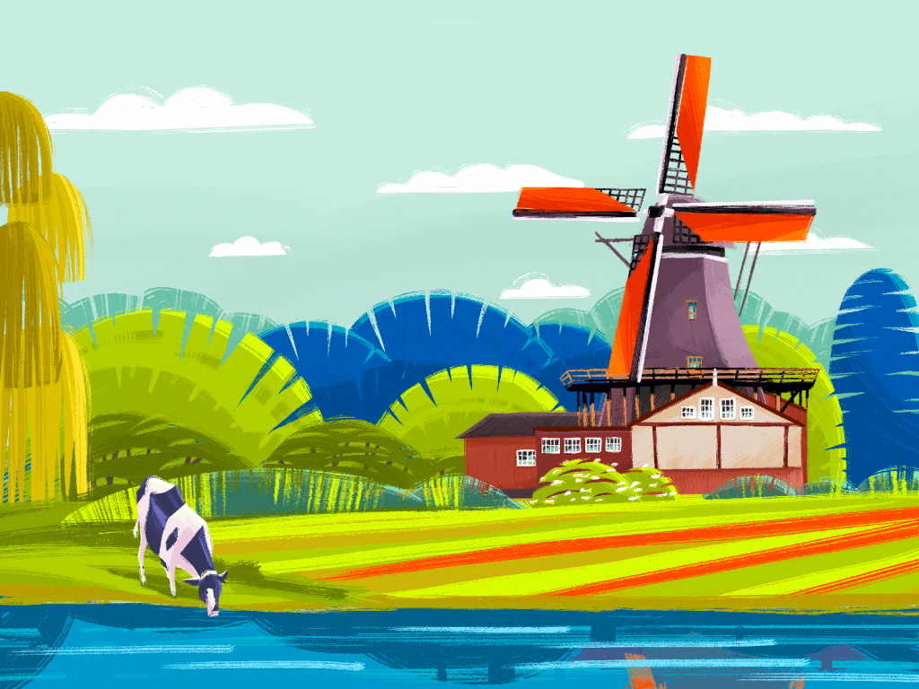Sunny Netherlands illustration tubik arts