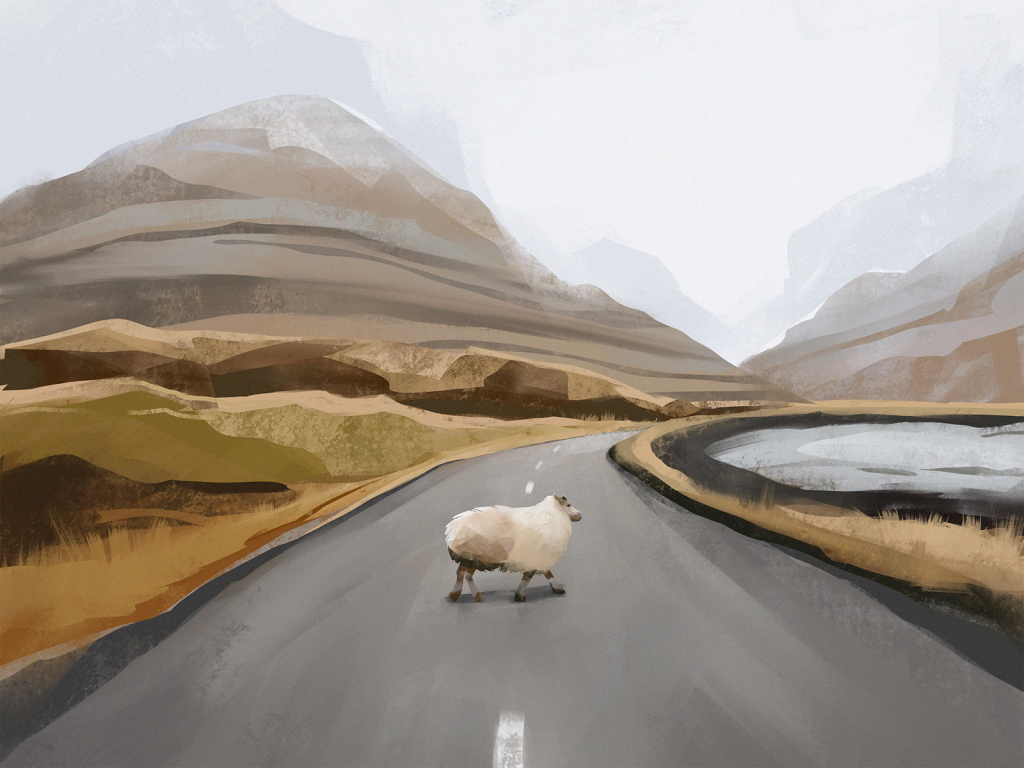 isolation mountain road illustration