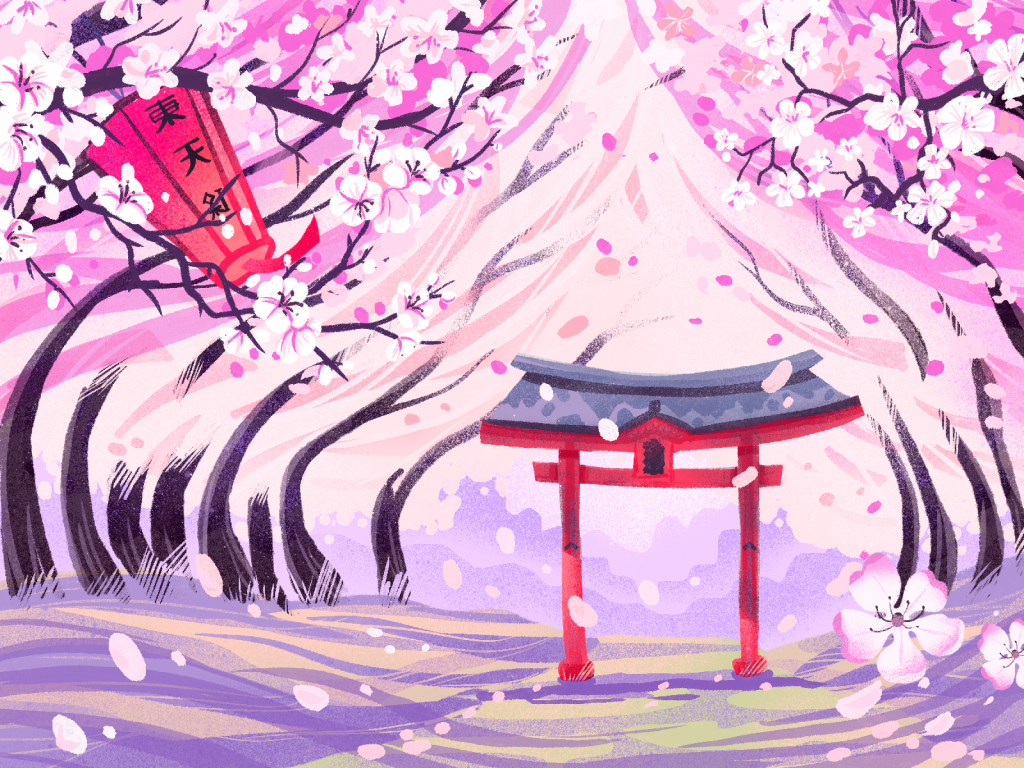 sakura blossom illustration tubikarts
