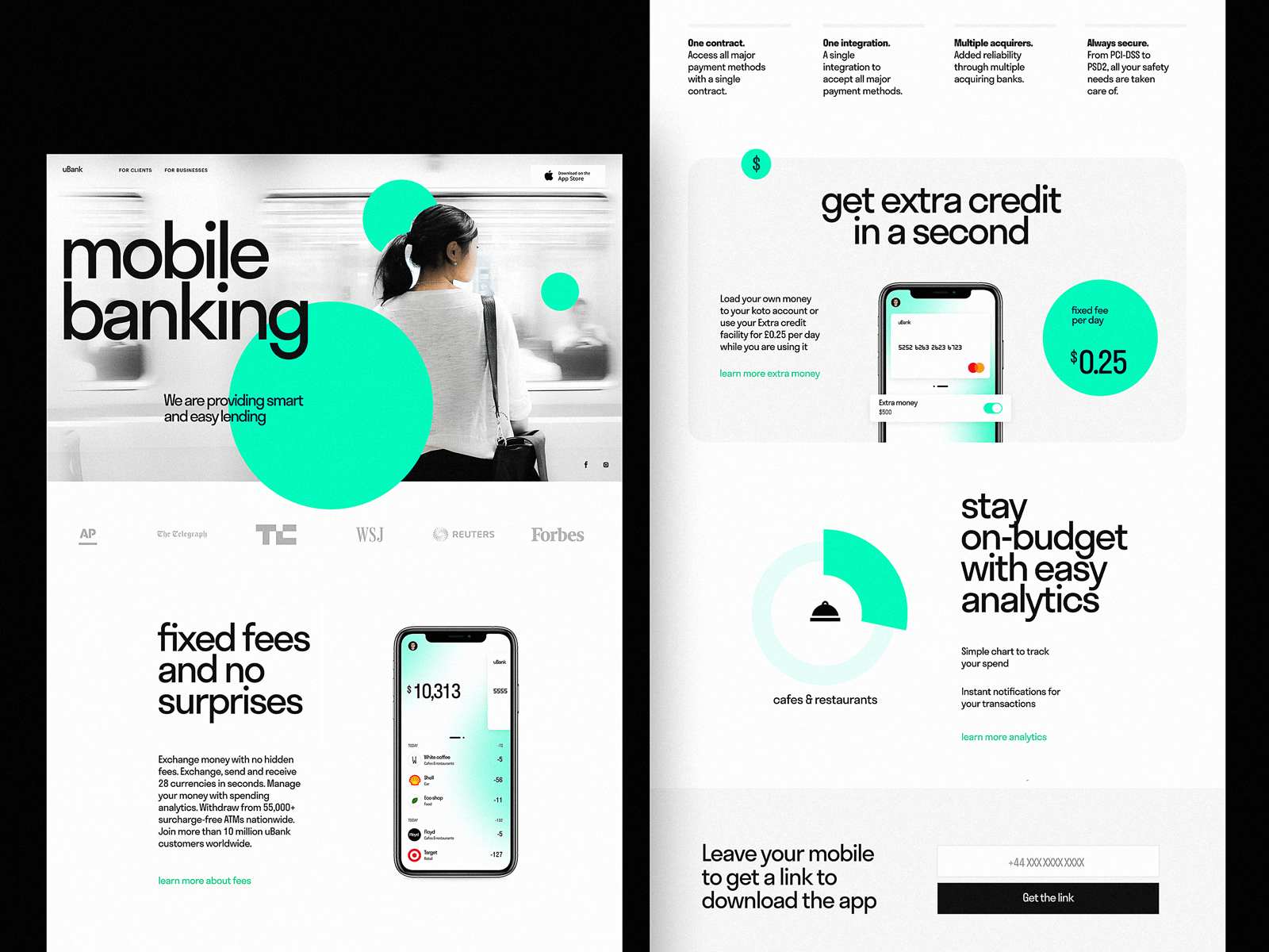 mobile banking landing page tubik design