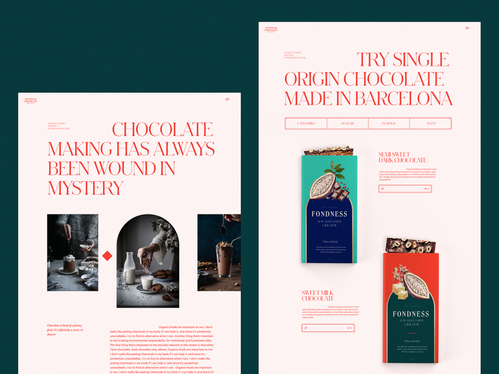 website design for confectionery tubik studio