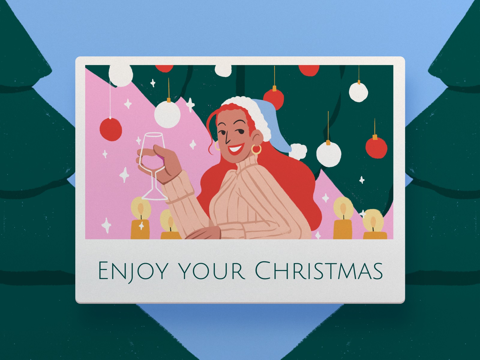 enjoy christmas greeting card design tubikarts