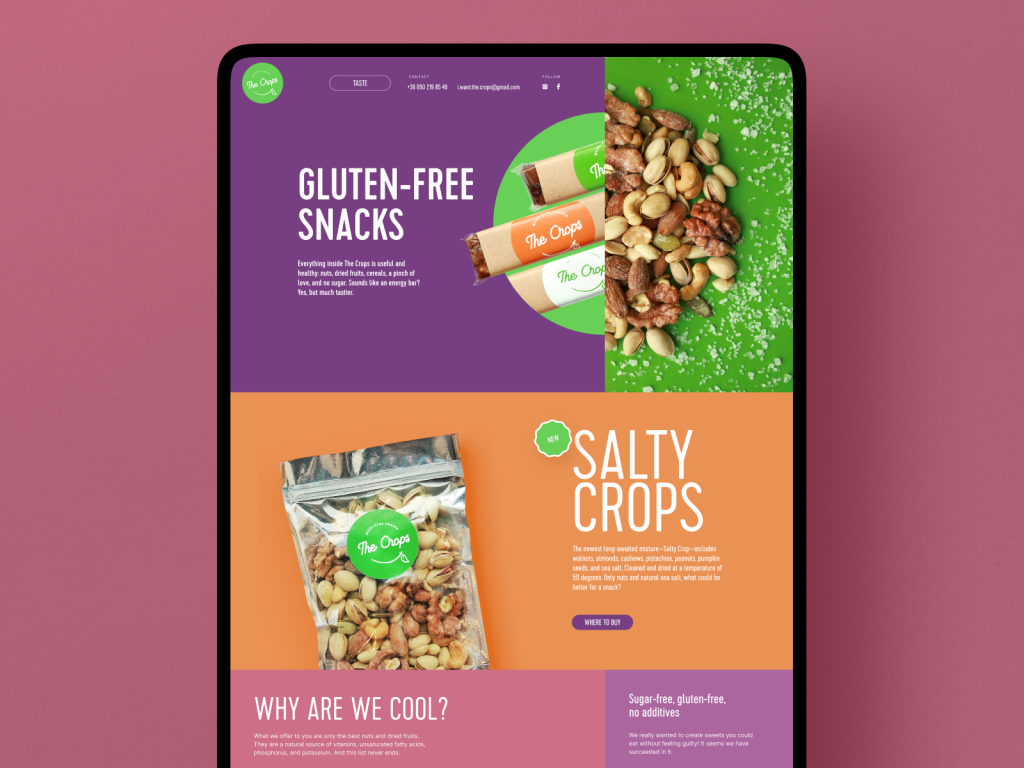 snack website ecommerce design