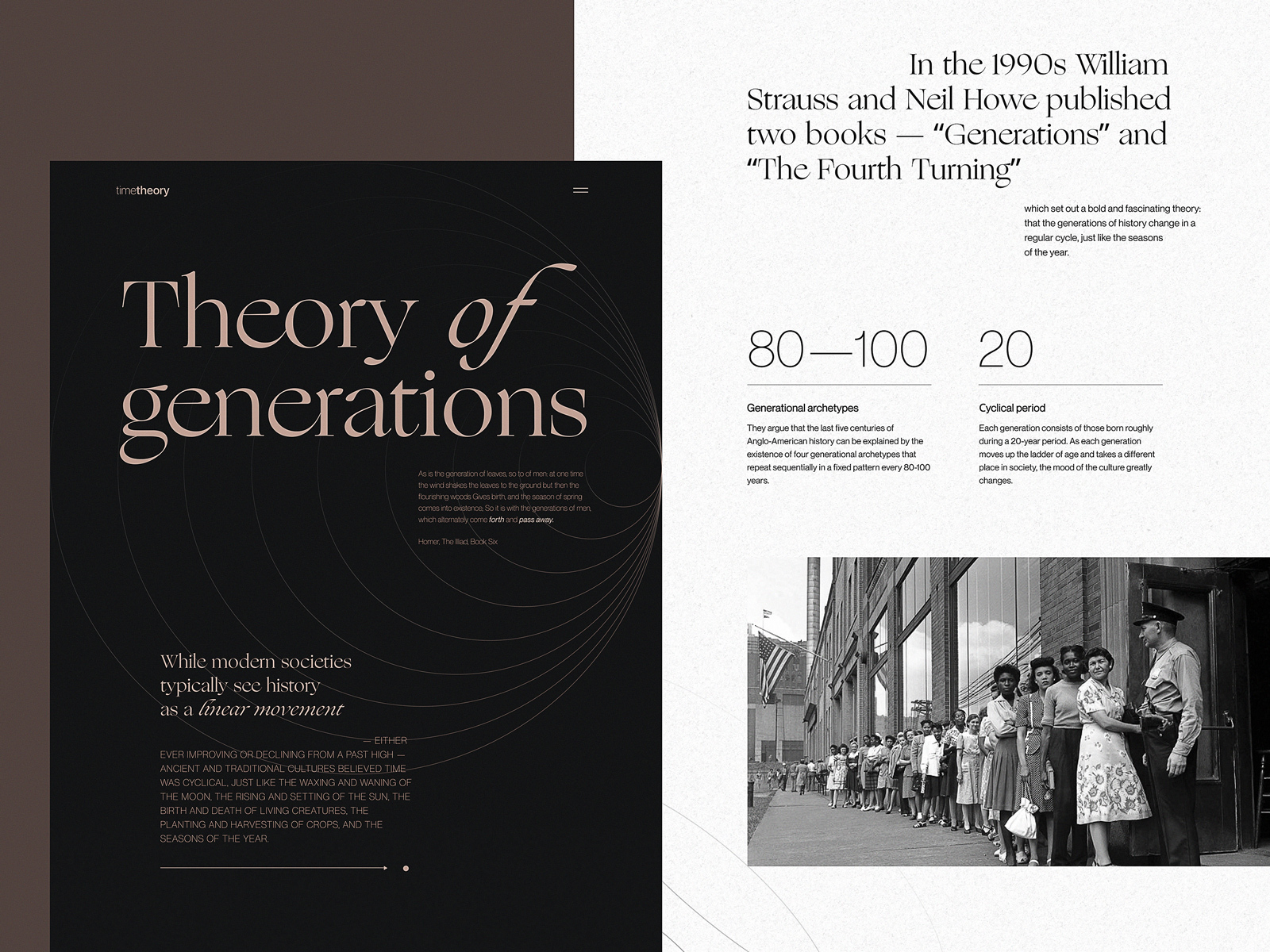 website for editorial about generations tubik studio