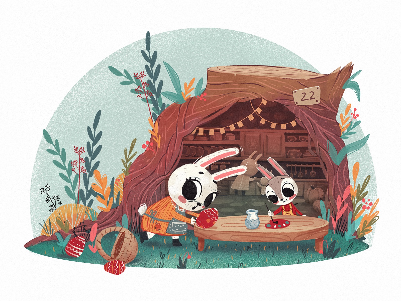 easter bunny adventures book illustration tubik
