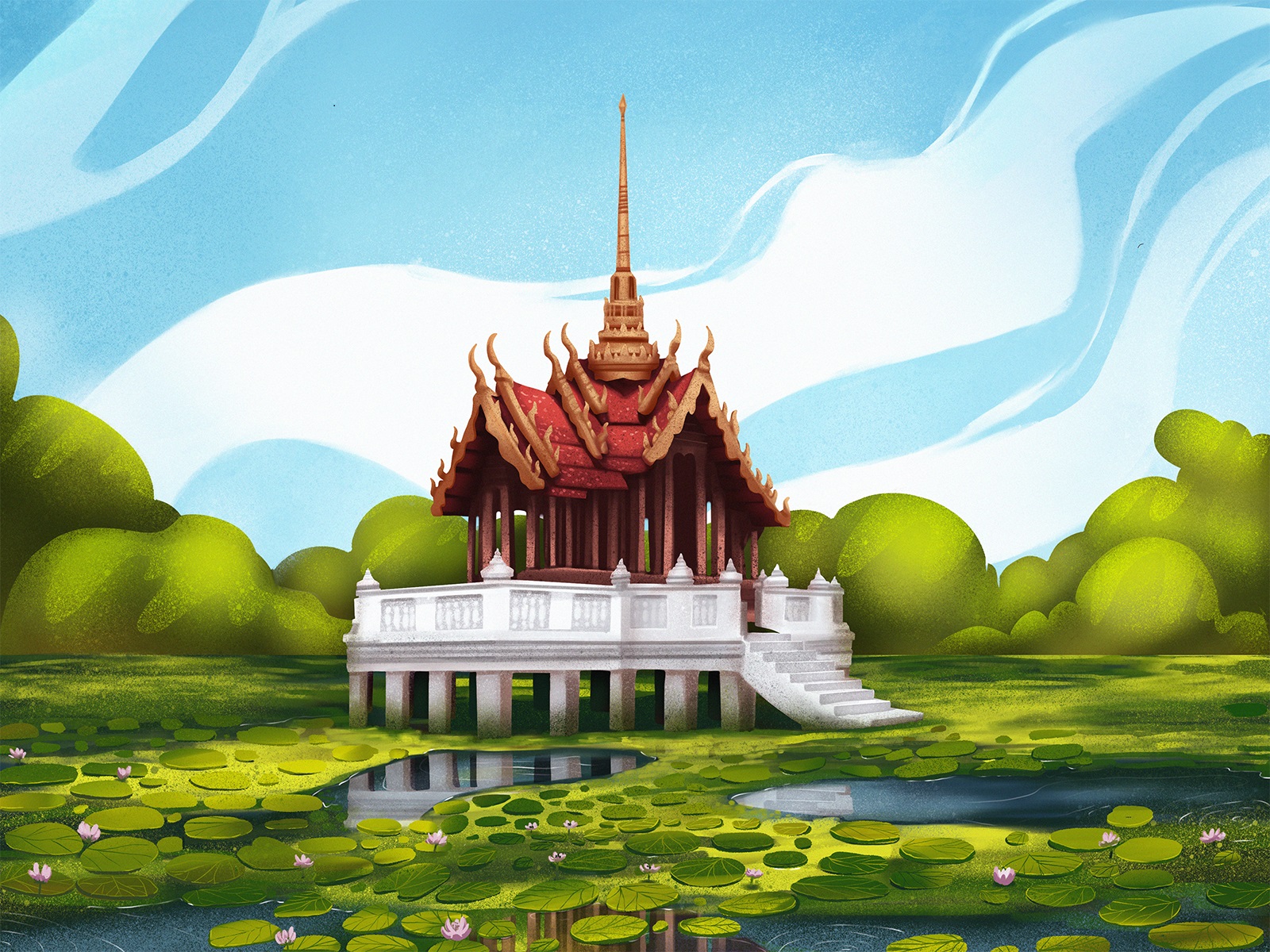 trip to thailand illustration