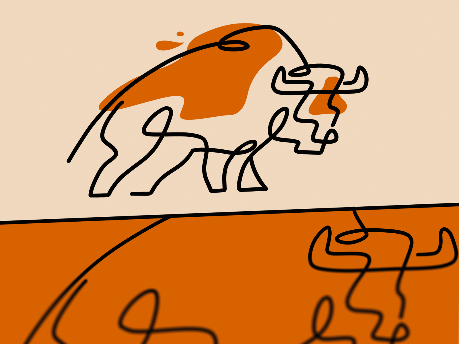 bull lineart illustration