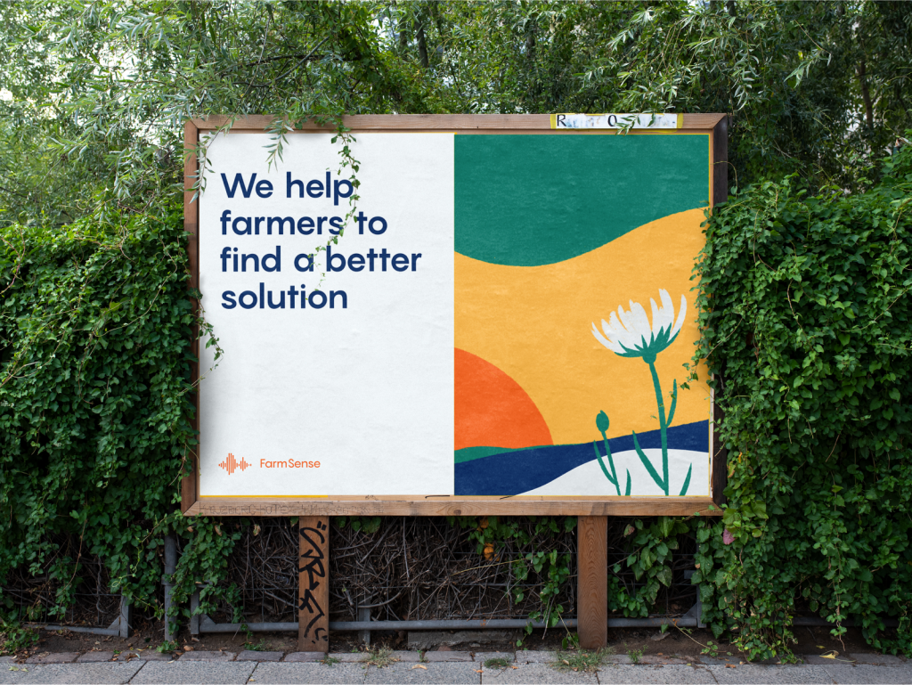farmsense brand identity design billboard
