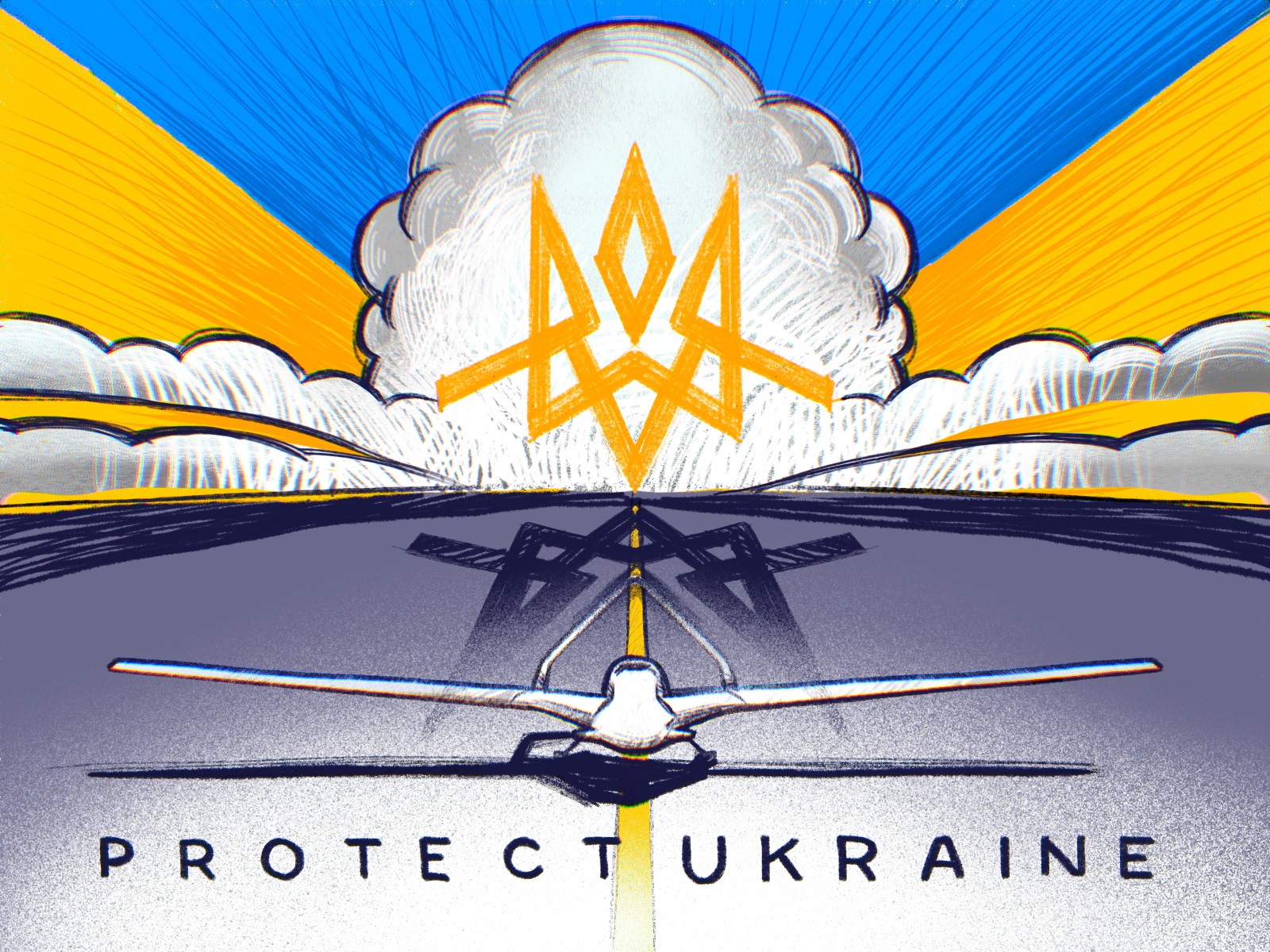 Protect Ukraine tubikarts illustration