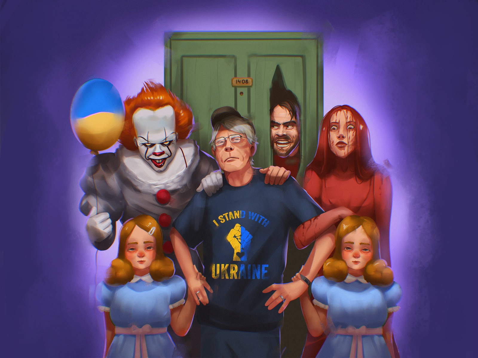 Stephen King Stands With Ukraine illustration tubikarts