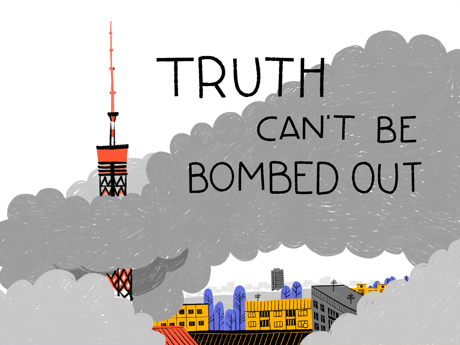 truth can't be bombed out tubikarts illustration