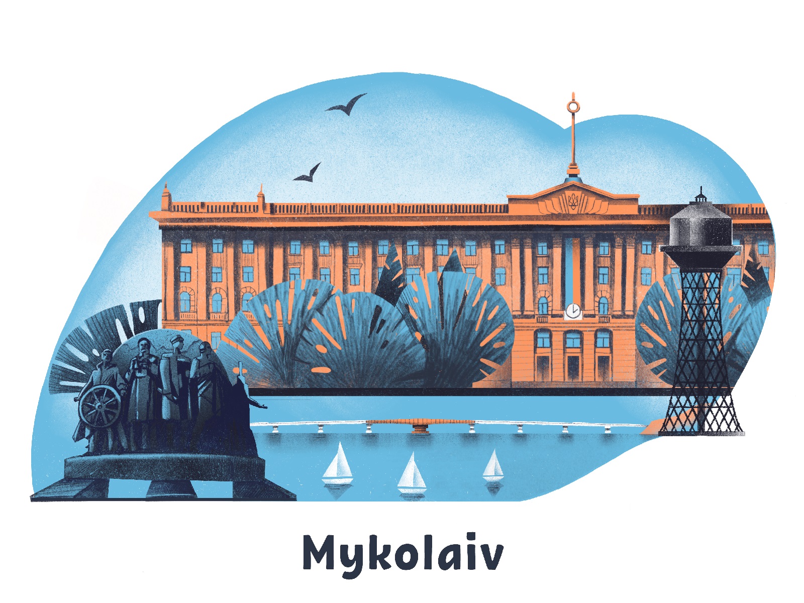 ukrainian cities mykolaiv tubikarts illustration