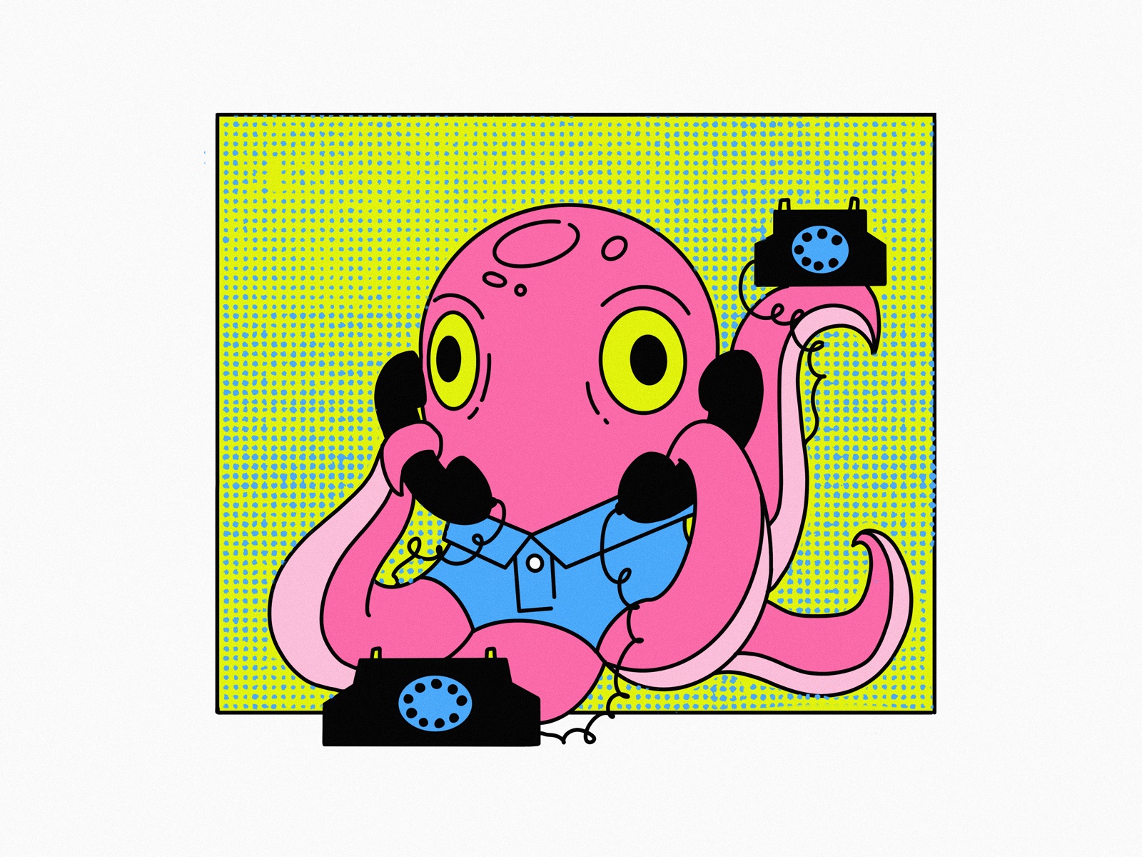 office occupied octopus illustration tubikarts
