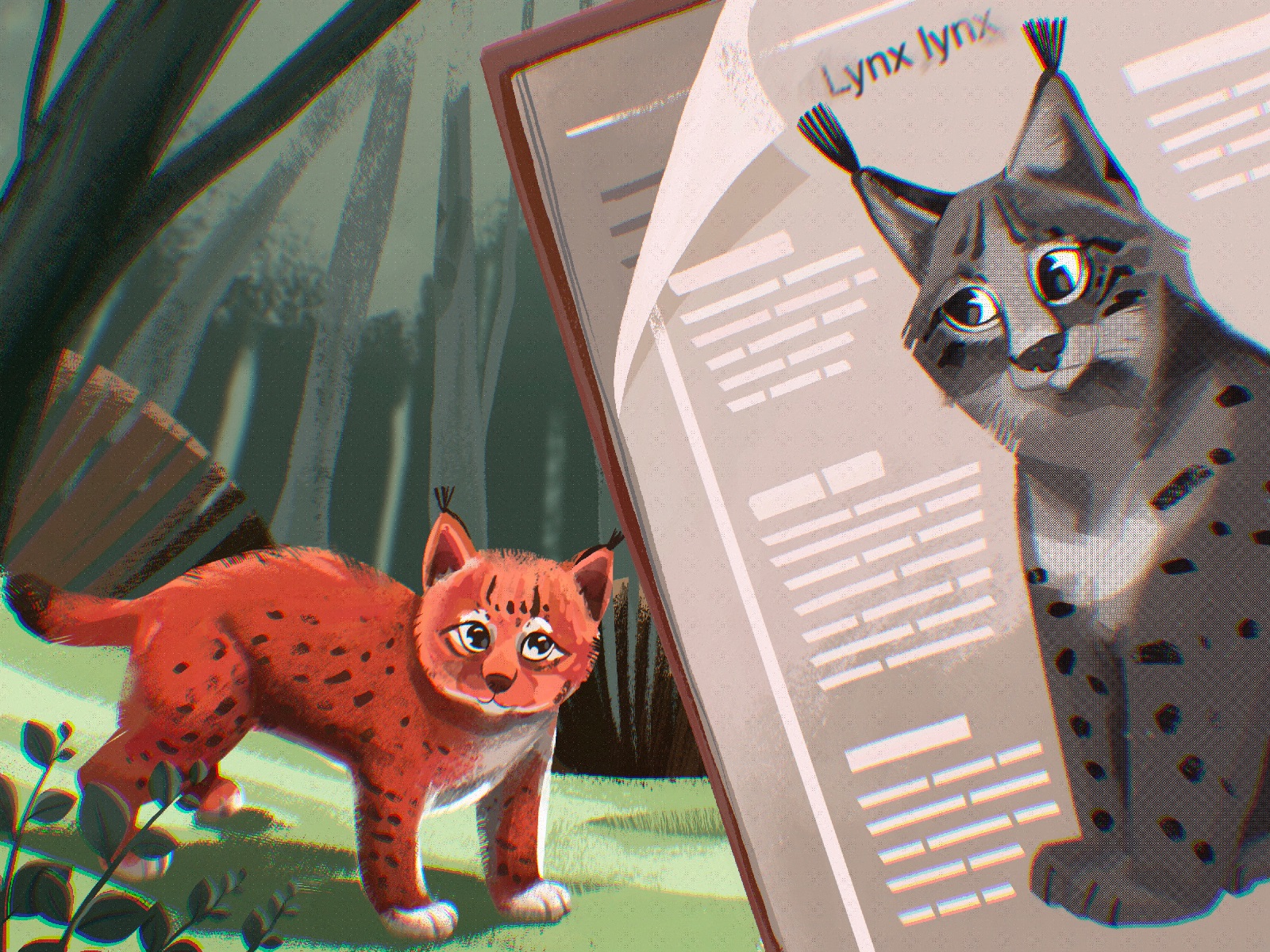red book animals lynx tubikarts illustration
