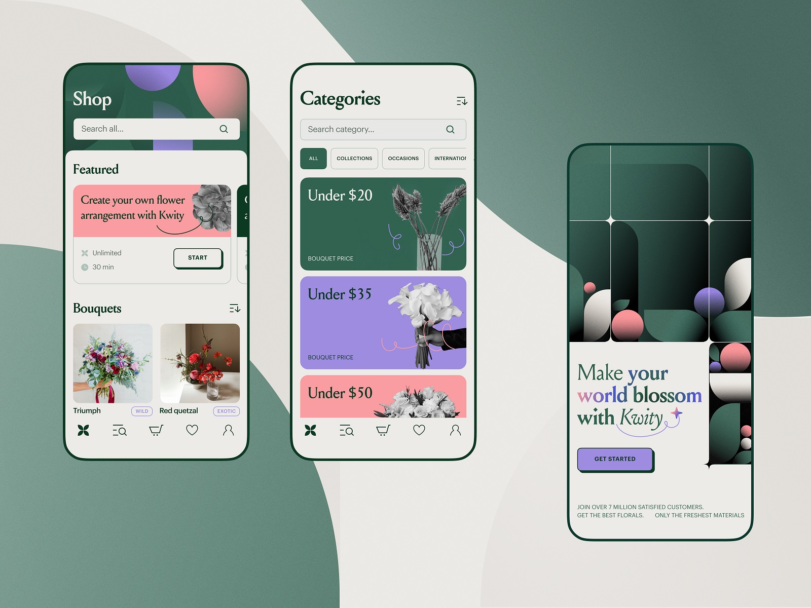 flower store app design mobile