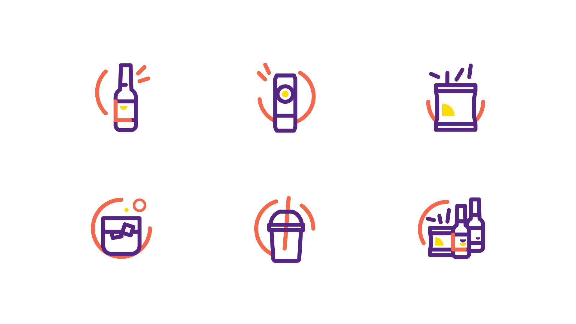 glup delivery app branding case study icons outlined version