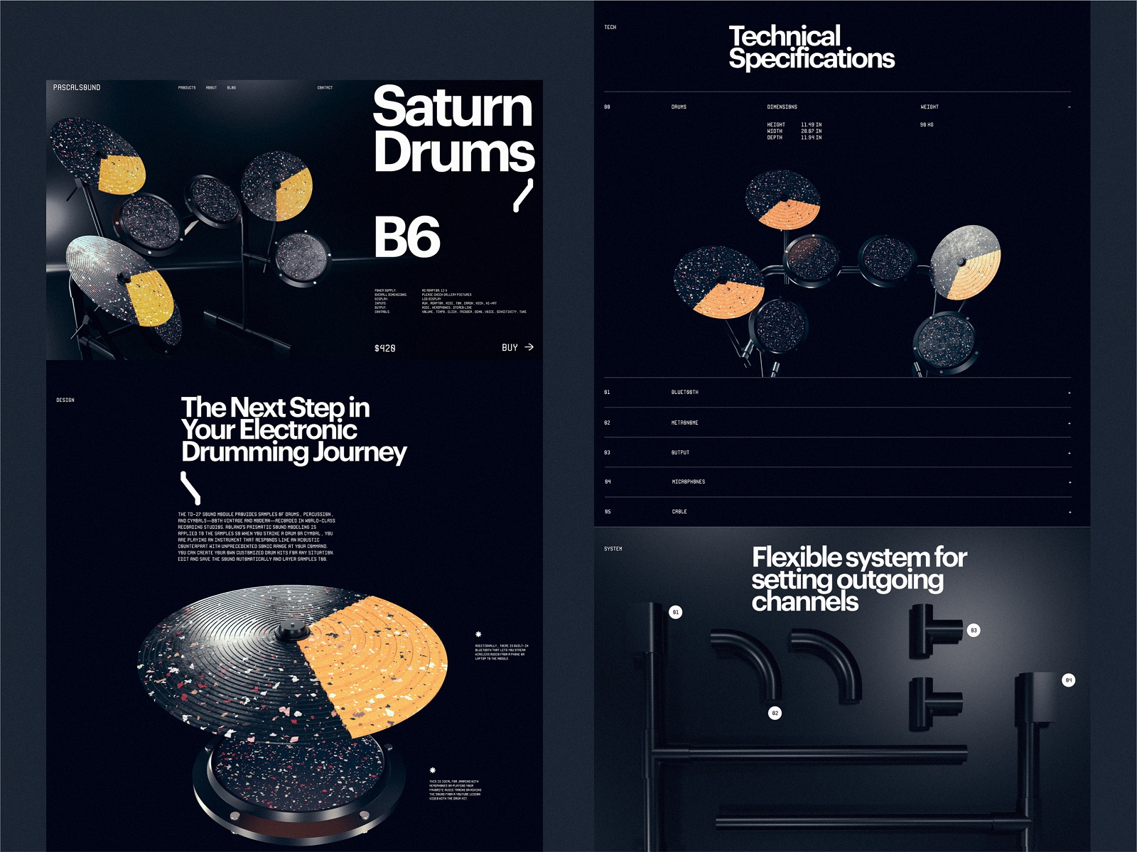 musical instruments producer website tubik design