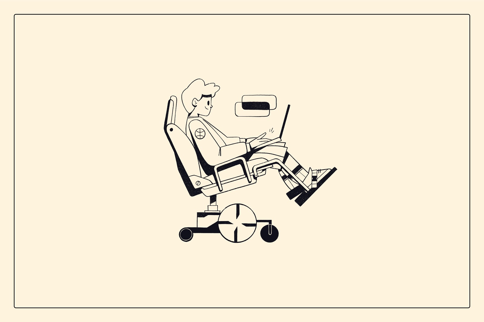 unlimited life illustrations tubikarts wheelchair monochrome