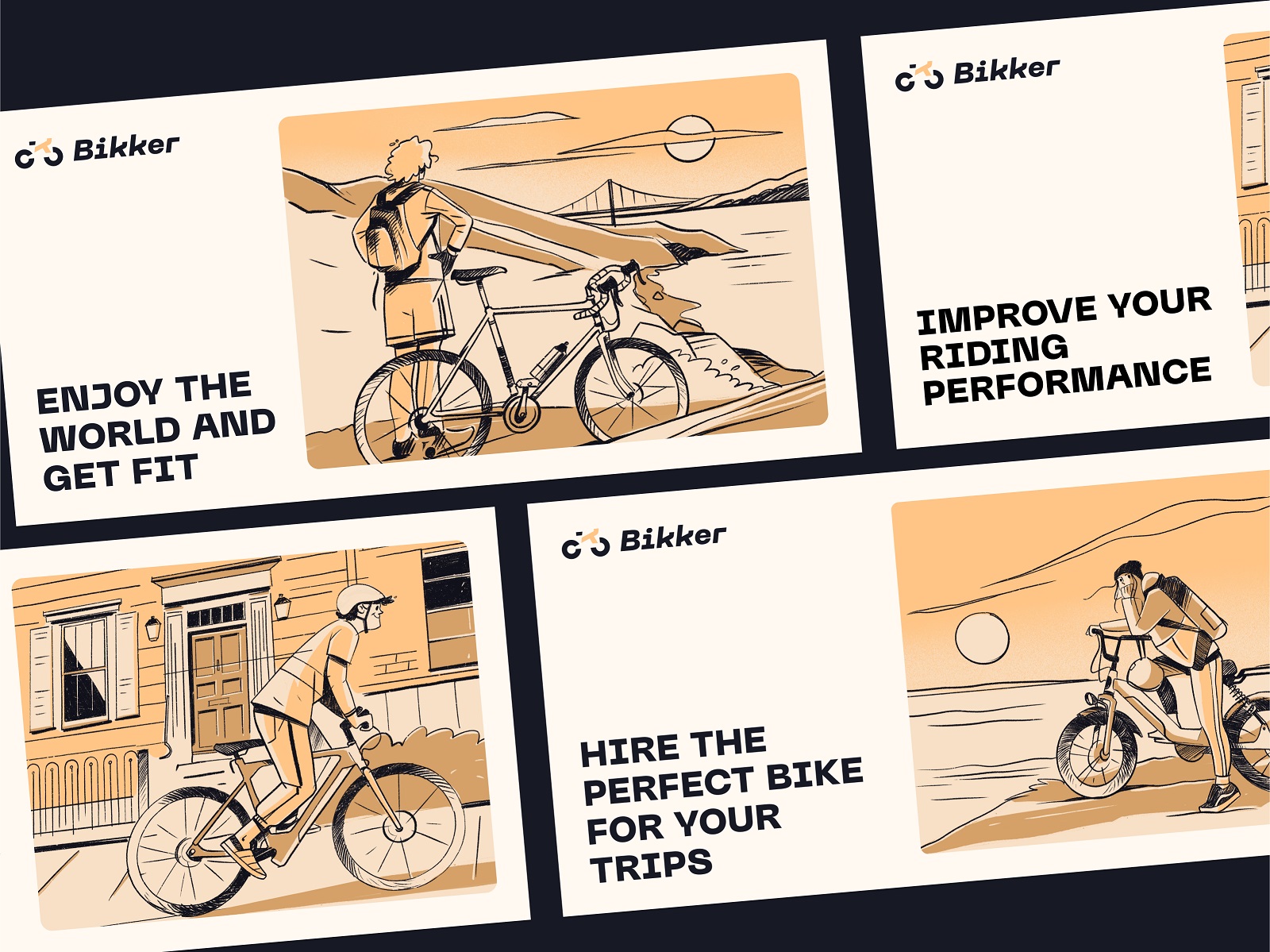 biker service identity posters design tubik agency