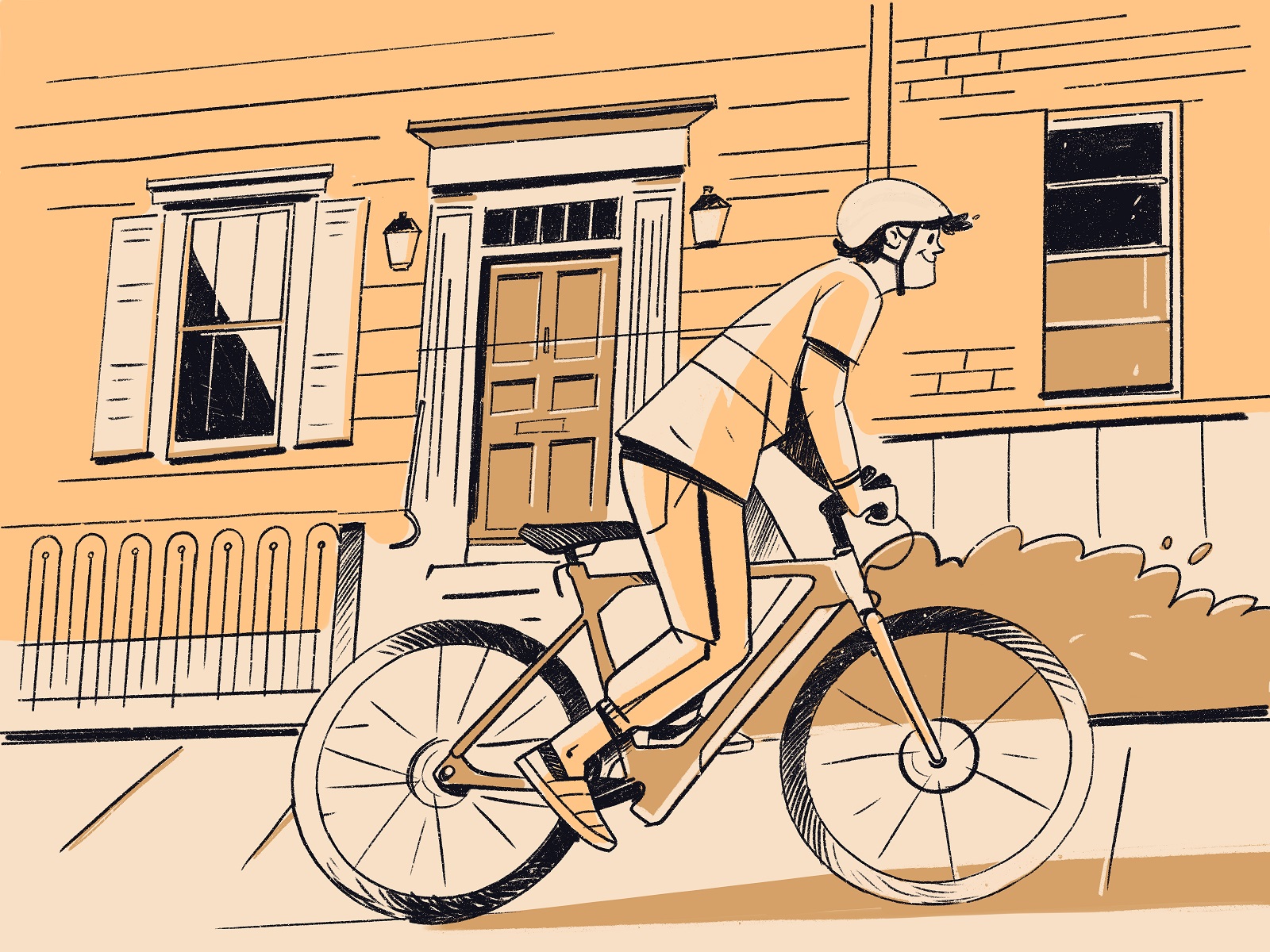 city biker tubikarts illustration blog