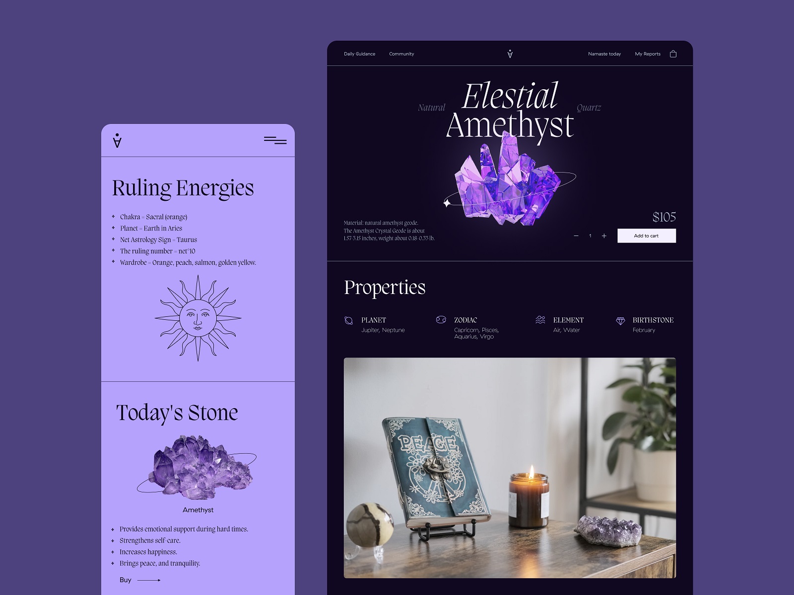 astrology website design stone page tubik