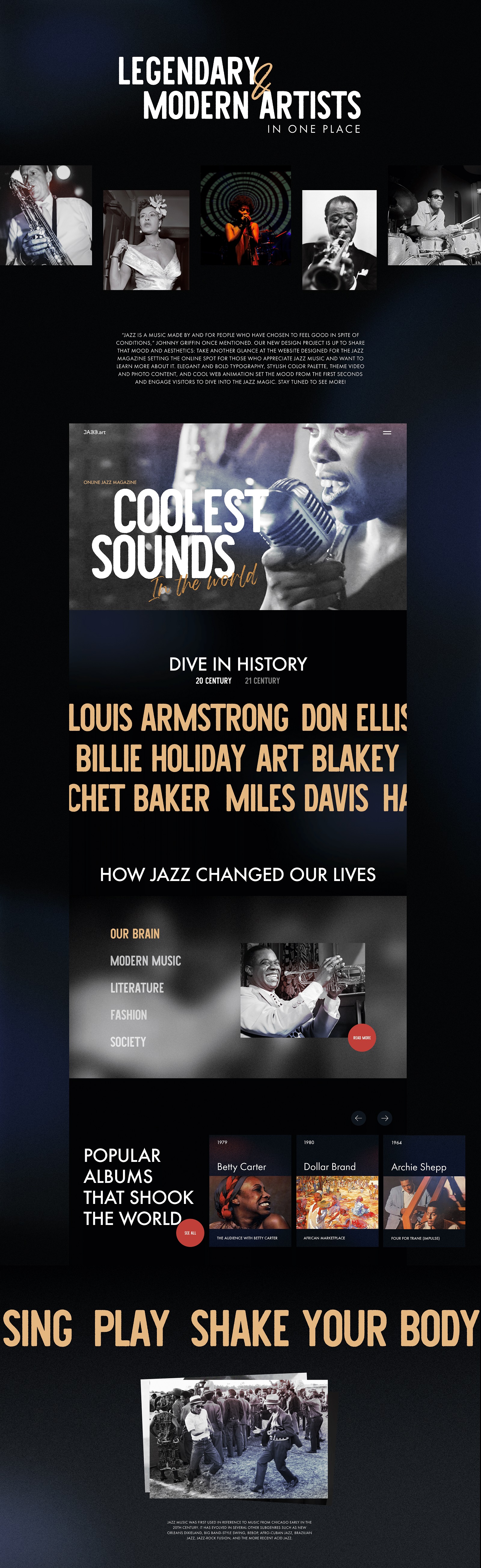 jazz history website design