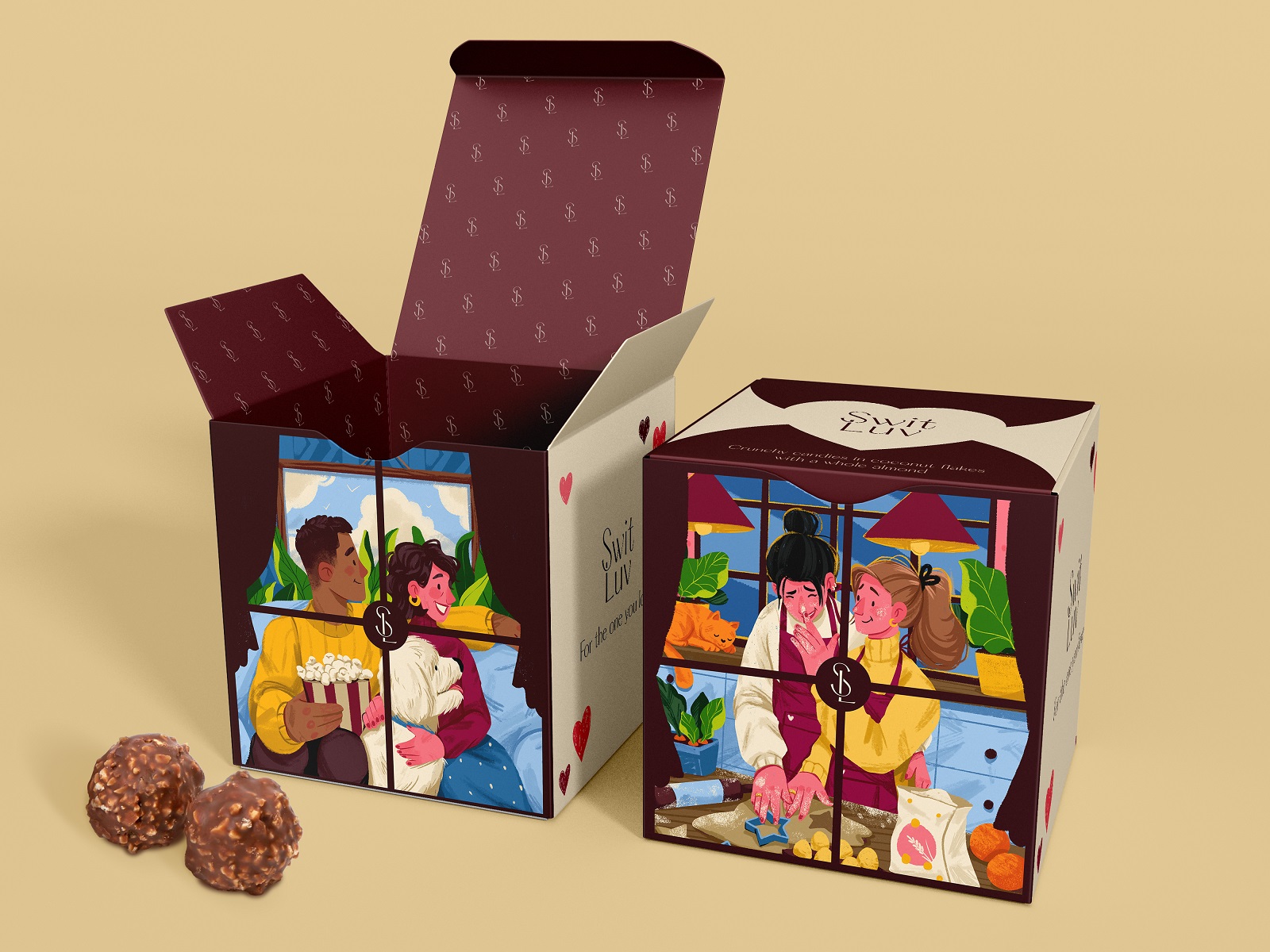 love sweets packaging illustration tubikarts