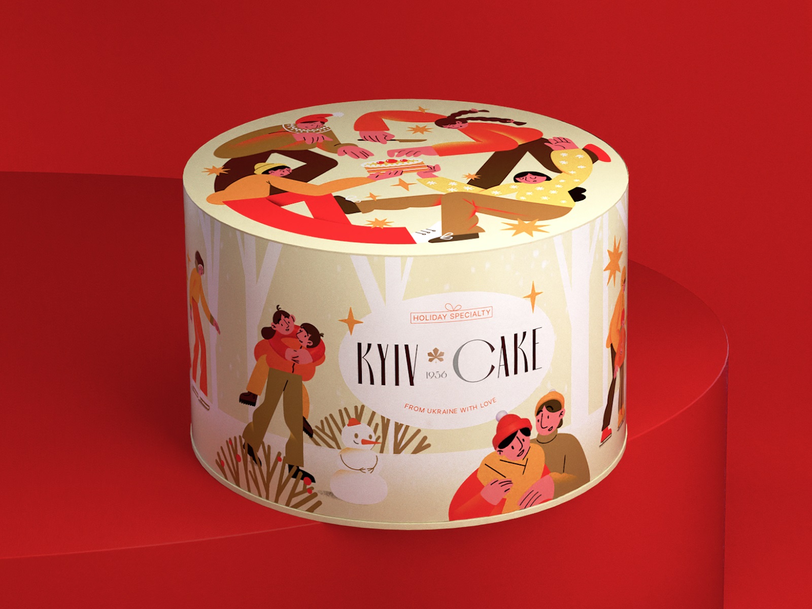 Kyiv Cake holiday packaging tubik arts illustration