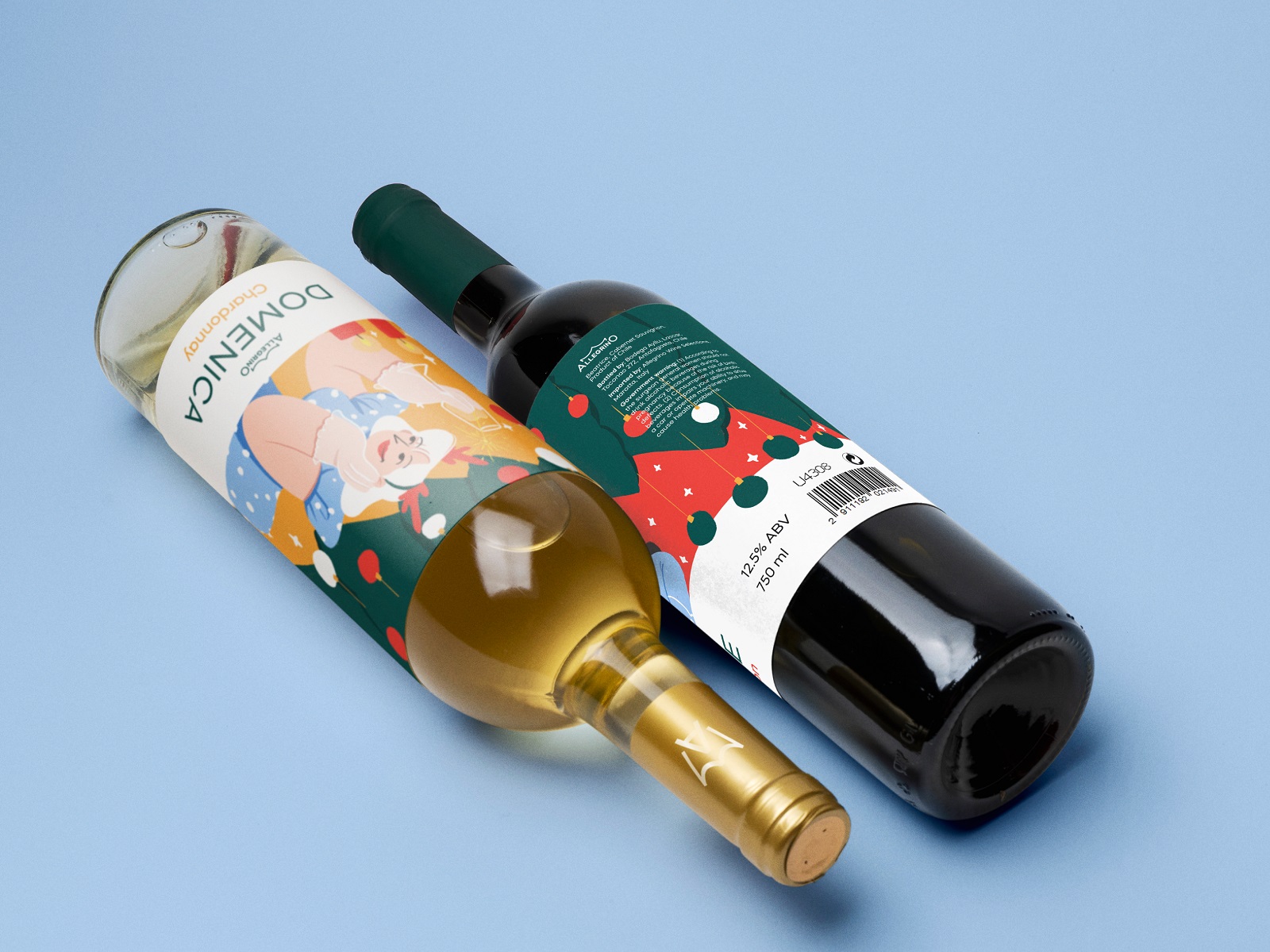 holiday edition wine bottles design
