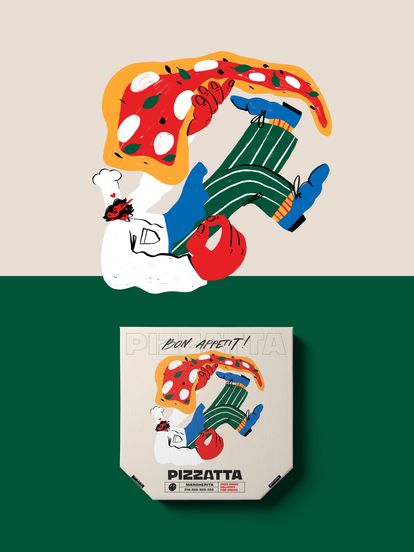 margherita pizza packaging design tubik arts