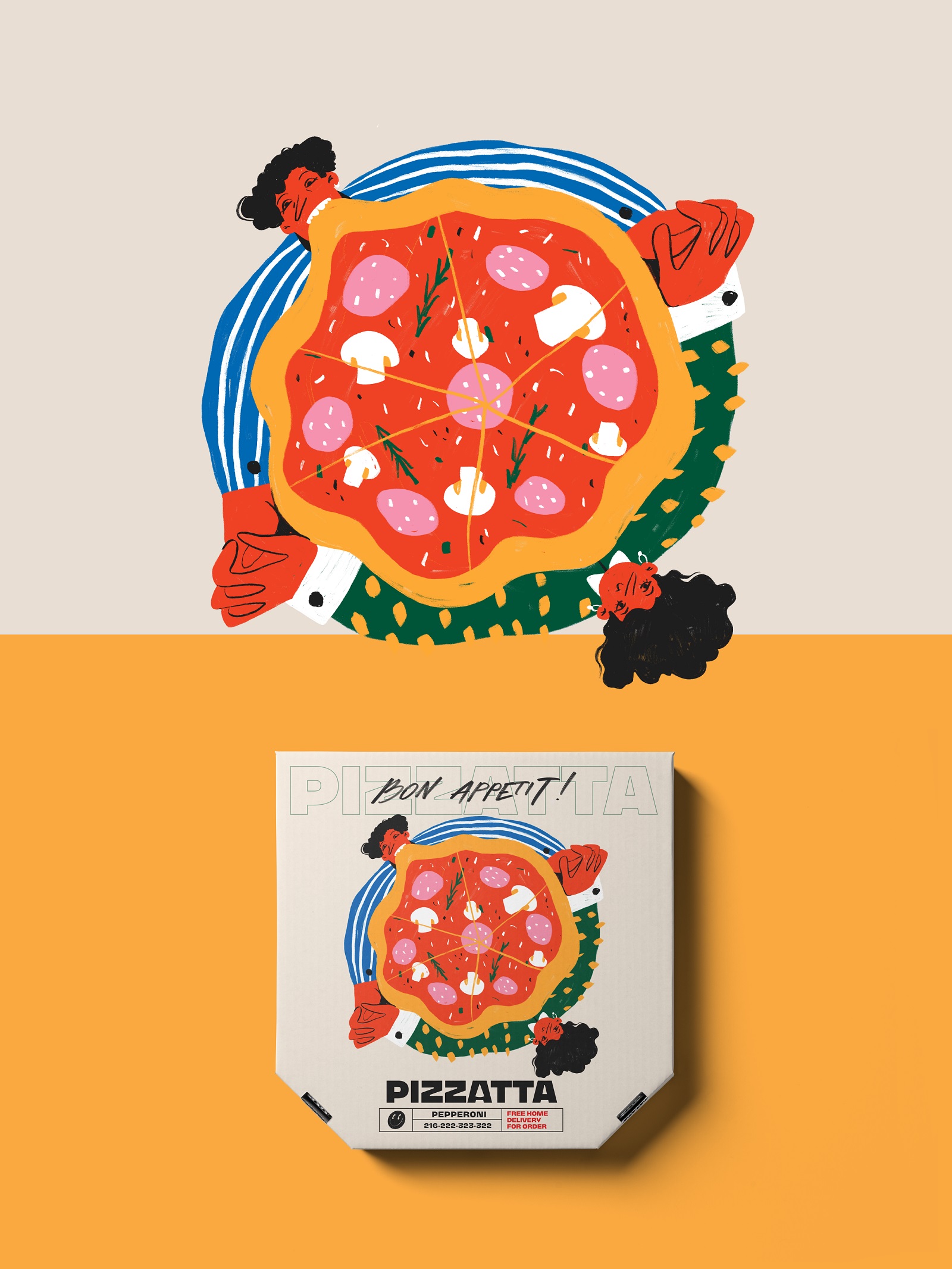 pepperoni pizza packaging design tubik arts