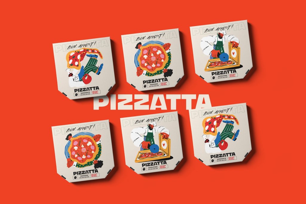 Case Study: Pizzatta. Artistic Pizza Packaging Design