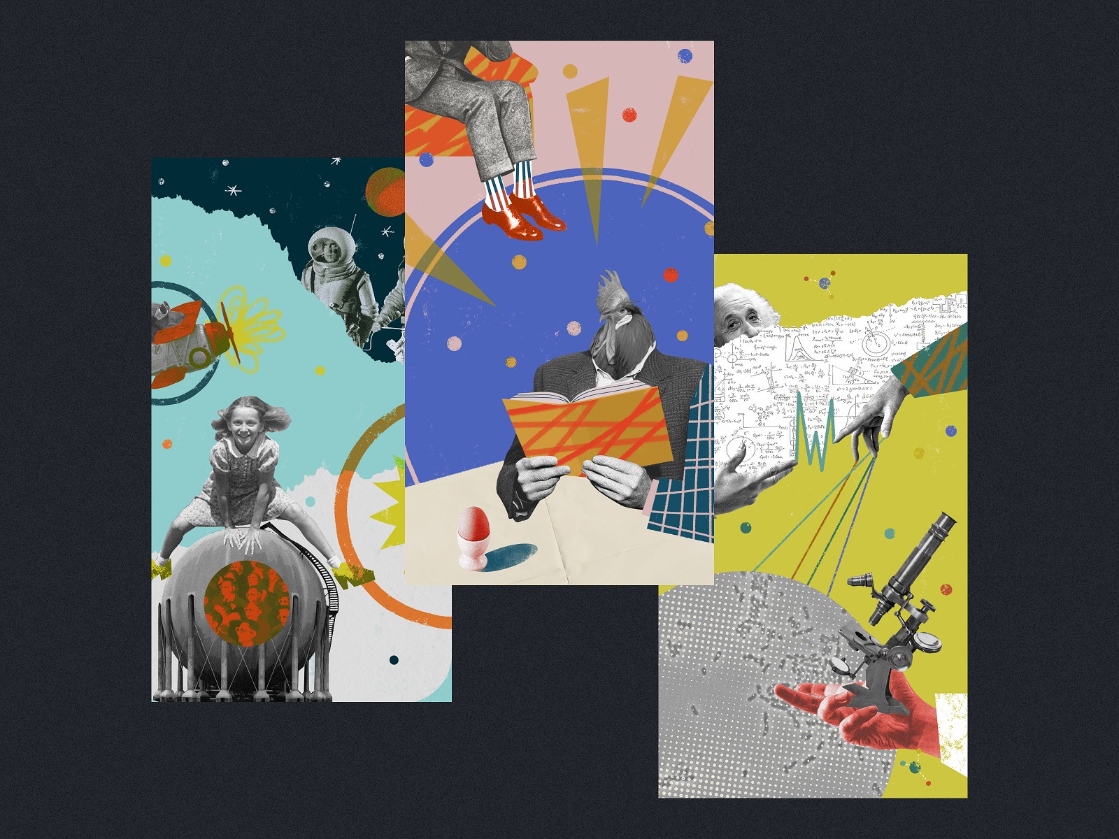 Collage-Kunstwerke des Physica-Magazins, Tubik-Design