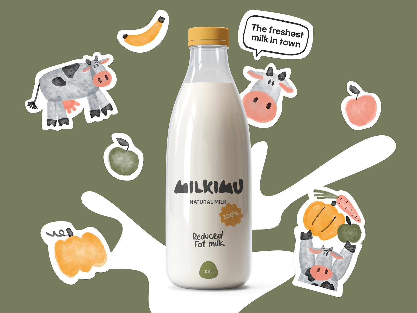 glass bottle milk packaging design tubik