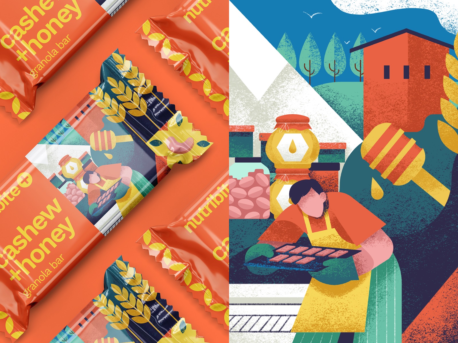 granola bar packaging design illustration tubikarts
